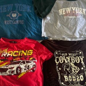 set of 4 crop tees | vintage style!